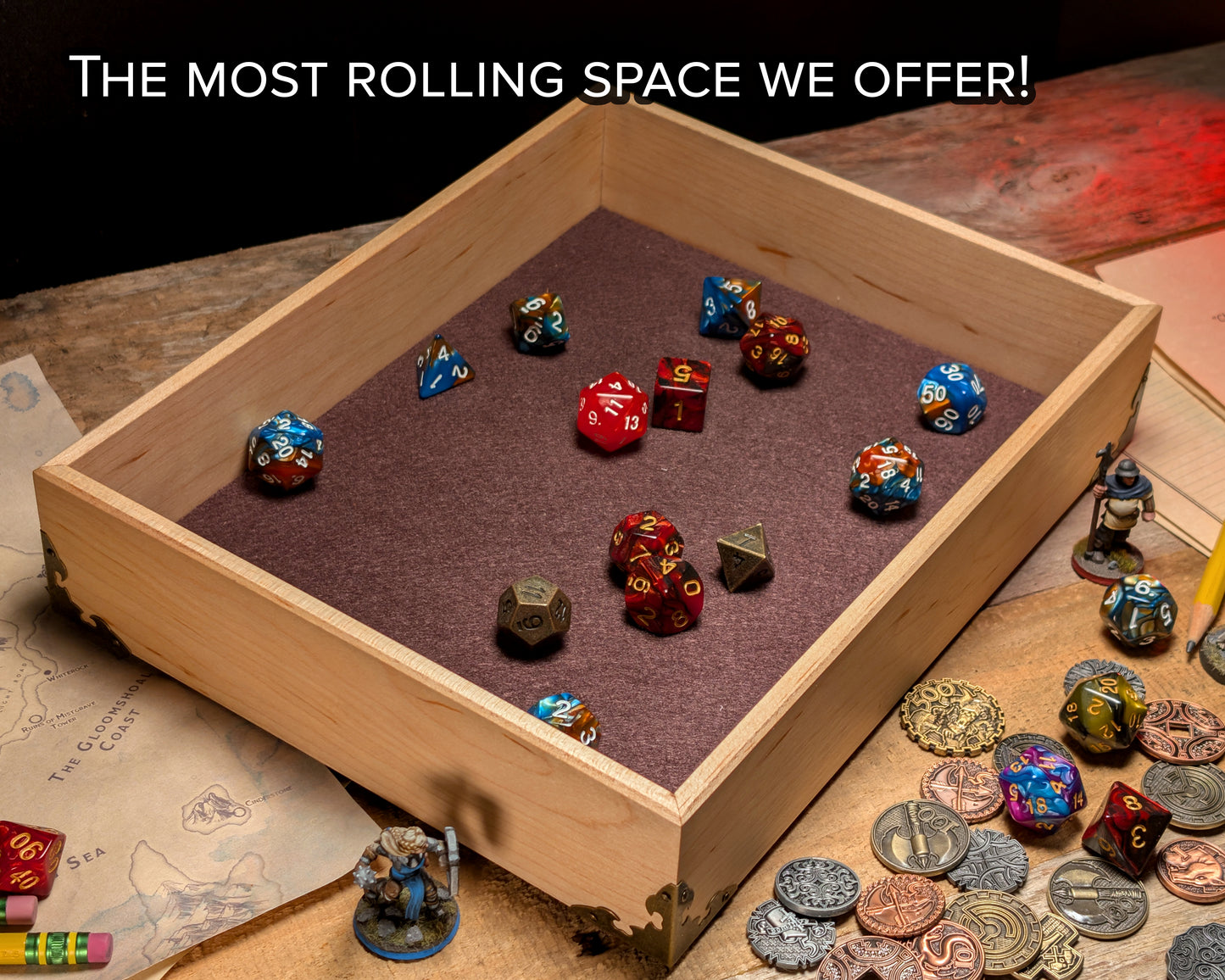 The Strategist – Handcrafted Dice Tray for Tabletop Gaming